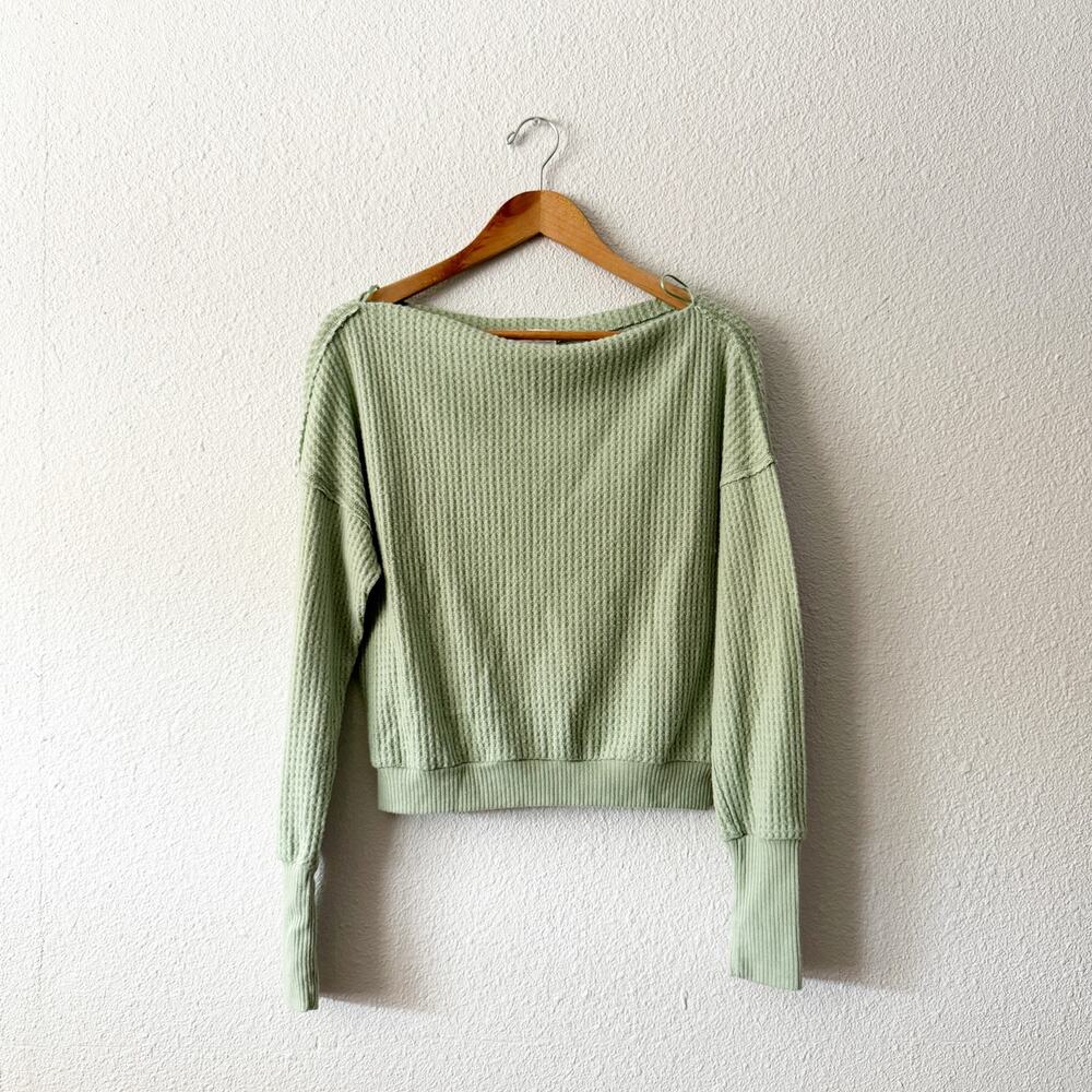 Treasure & Bond Waffle Knit Sweater womens xs  scoop neck